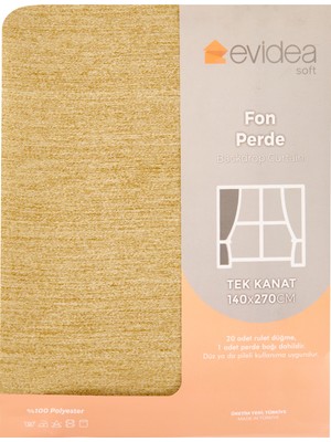 Evidea Soft Lis Fon Perde - Hardal - 140X270 cm