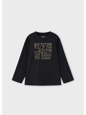 Erkek Çocuk Uzun Kol T-Shirt - Siyah