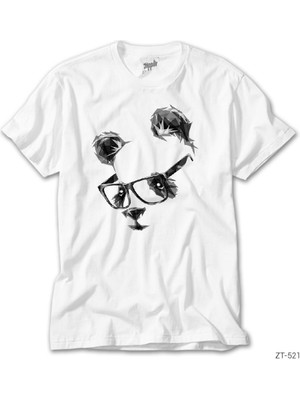Z Zeplin Panda Glasses Beyaz Tişört