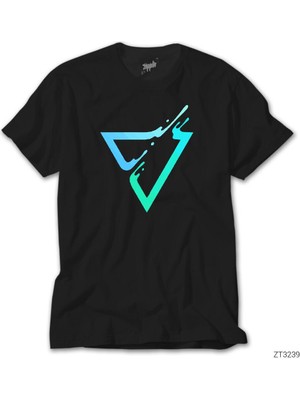 Z Zeplin Triangle Logo Siyah Tişört