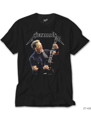 Z Zeplin Metallica James Hetfield Guitar Siyah Tişört