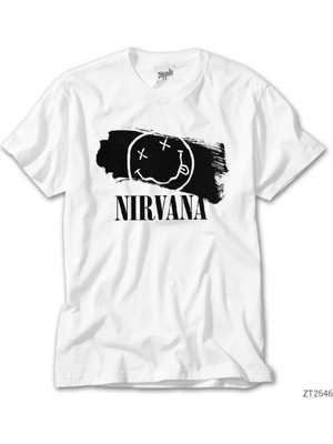 Z Zeplin Nirvana Splash Beyaz Tişört