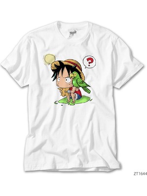 Z Zeplin One Piece Pirate Luffy Beyaz Tişört