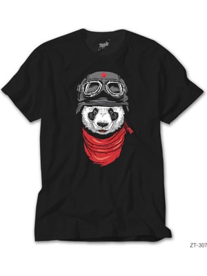 Z Zeplin Panda Pilot Siyah Tişört