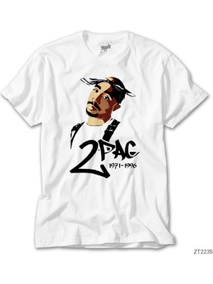 Z Zeplin Tupac Shakur Drawing Beyaz Tişört