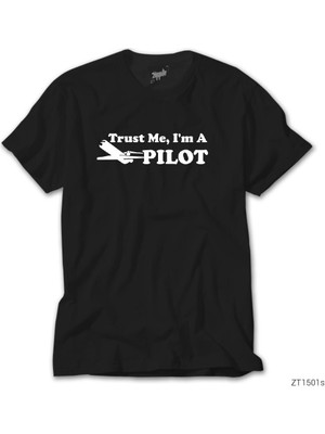 Z Zeplin Trust Me I Am Pilot Siyah Tişört