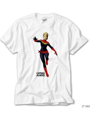 Z Zeplin Captain Marvel Beyaz Tişört