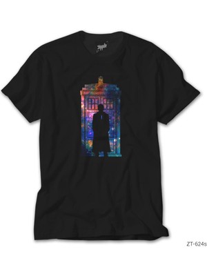 Z Zeplin Doctor Who Tardis Space Siyah Tişört