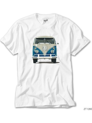Z Zeplin Volkswagen Karavan 2 Beyaz Tişört