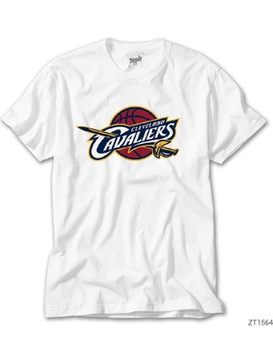 Z Zeplin Cleveland Cavaliers Logo Beyaz Tişört