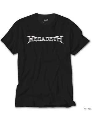 Z Zeplin Megadeth Logo Siyah Tişört