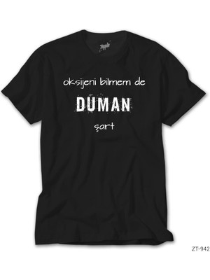 Z Zeplin Duman Şart Siyah Tişört
