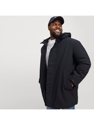 Jack & Jones Büyük Beden Rüzgara Dayanıklı Kapüşonlu Parka - Keen