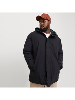 Jack & Jones Büyük Beden Rüzgara Dayanıklı Kapüşonlu Parka - Keen