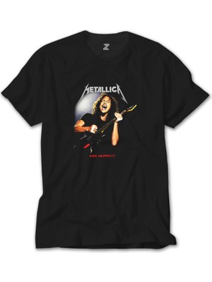 Z Zeplin Metallica Kirk Hammet Guitar Siyah Tişört