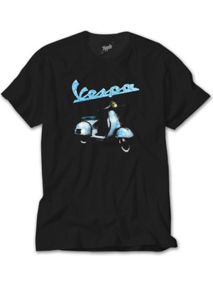 Z Zeplin Vespa Vintage Siyah Tişört