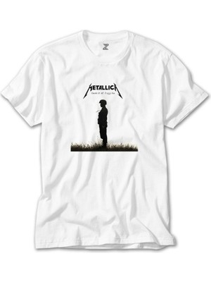 Z Zeplin Metallica Master Of Puppets Metal Soldier Beyaz Tişört