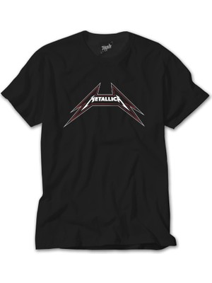 Z Zeplin Metallica Outline Siyah Tişört