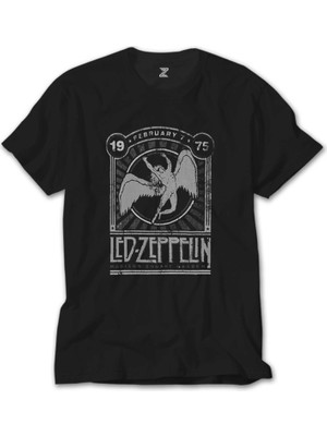Z Zeplin LED Zeppelin 1975 Siyah Tişört