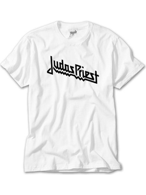 Z Zeplin Judas Priest Logo Beyaz Tişört