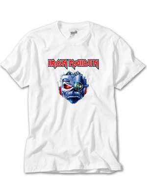 Z Zeplin Iron Maiden Bionic Beyaz Tişört