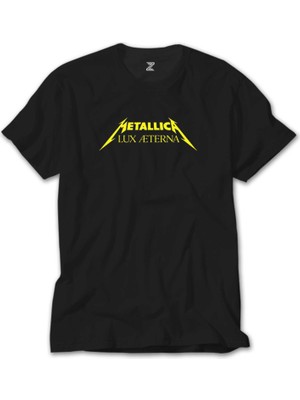 Z Zeplin Metallica Lux Æterna Text Siyah Tişört