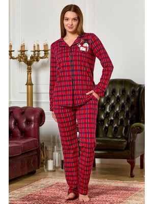 Aqua Ekose Desen Gömlek Yaka Pijama Takım Cossybyaqua 25048