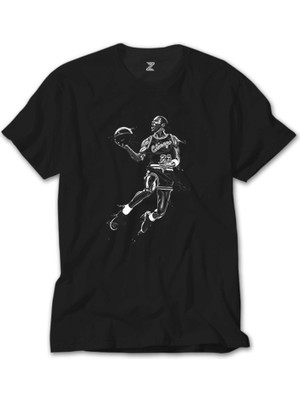 Z Zeplin Michael Jordan Black Siyah Tişört