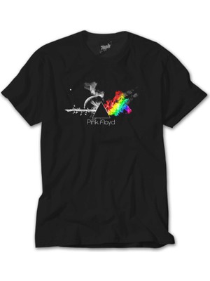 Z Zeplin Pink Floyd Rainbow Siyah Tişört