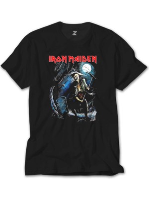 Z Zeplin Iron Maiden Benjamin Siyah Tişört