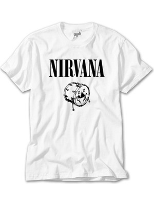 Z Zeplin Nirvana Logo Classic Beyaz Tişört
