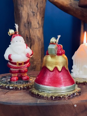 Mumias Candle 2'li Noel Baba & Yılbaşı Çanı  Dejkoratif Mum Seti