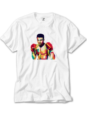 Z Zeplin Muhammed Ali Mozaik Beyaz Tişört