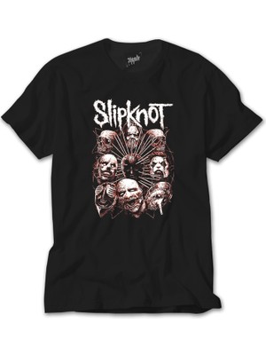 Z Zeplin Slipknot Head Siyah Tişört