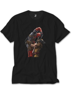 Z Zeplin Deadpool Wolverine Siyah Tişört