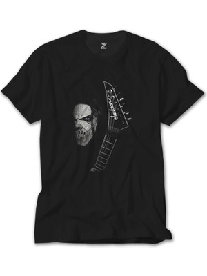 Z Zeplin Slipknot Mick Thomson Guitar Siyah Tişört