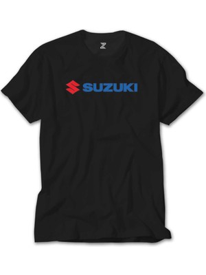 Z Zeplin Suzuki Motorcycle Logo Siyah Tişört