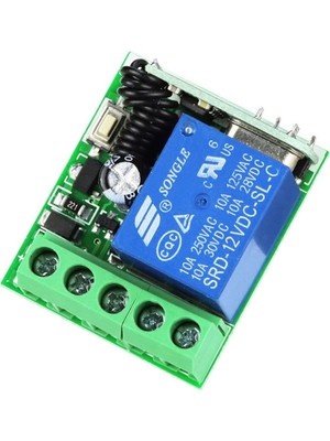 433MHZ Rf 1 Uyumlu Kanal Modül Dc 12V Kablosuz Pompa Fan Lamba Perde Akıllı Ev Garaj Bariyer Kapı