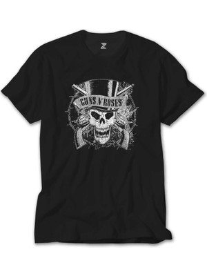 Z Zeplin Guns N Roses Vintage Dameged Siyah Tişört