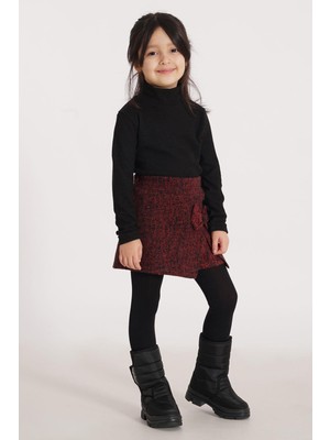 Zepkids Fiyonk Detaylı Kırmızı Renk Kız Çocuk  Etekli Takım