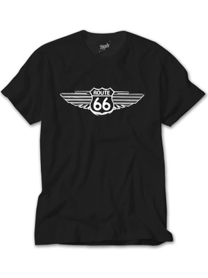 Z Zeplin ROUTE66 Kanat Siyah Tişört