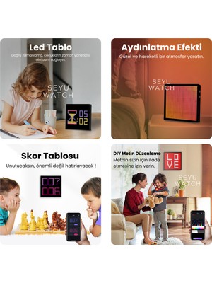 Seyutech LED Pi x el Tablo Dijital Ekran Yazı ve Animasyon Eklenebilen Telefon Kontrollü 32*32 LED