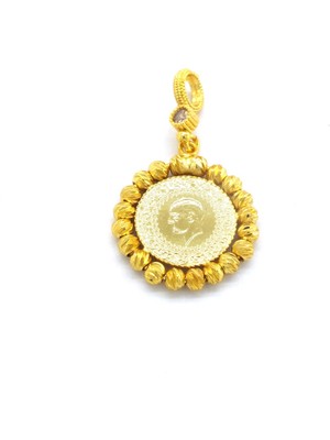 Bz Altın Kaplama Dorikalı Çeyrek Altınlı Kadın Kolye Ucu TGR-580