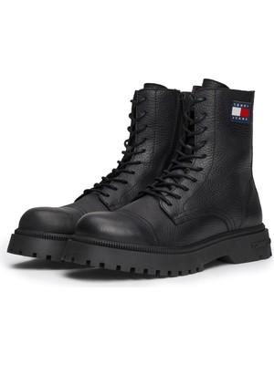 Tommy Hilfiger Tjm Lace Up Mıd Siyah Erkek Bot