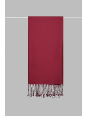 Kroren Düz Renk Ipeksi Şal 4026-BORDO