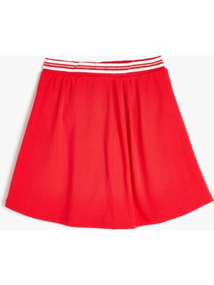 Koton Mini Şort Etek Pileli Beli Lastikli