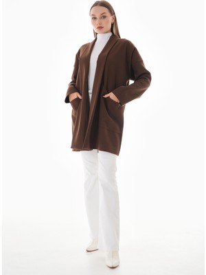 Gigitex Kaşe Kaban Cepli Standart Oversize 36-44 Boy 90 cm