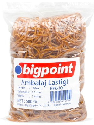 Bigpoint Ambalaj Lastiği 500 Gram %100 Kauçuk 80 mm Uzunluk Dayanıklı ve Esnek Para Lastiği