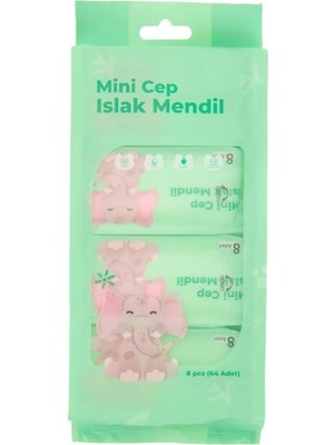 Dmr Fil Yeşil Mini Cep Islak Mendil