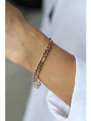 Yenigün Kuyumculuk 14 Ayar Altın Figaro Bileklik